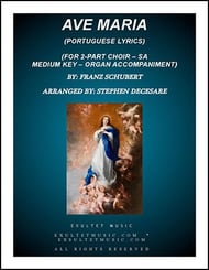 Ave Maria: Portuguese (SA) Medium Key SA choral sheet music cover Thumbnail